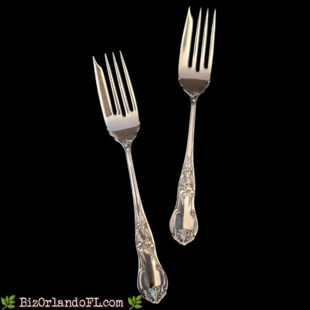 S.H. Co. Simmons Hardware Co. Silver-Plated Dessert Forks Lilly Quadruple Plated